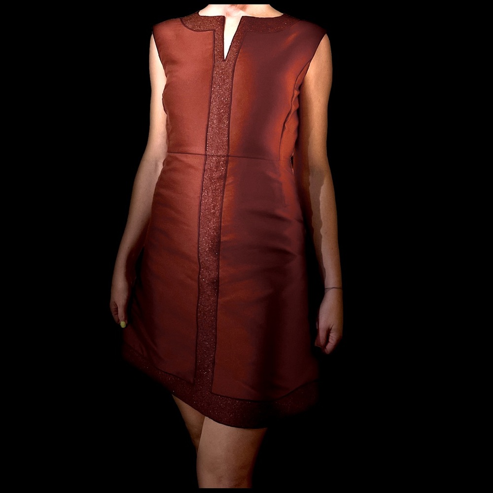 Longchamp sheath dress burgundy